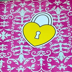Yellow Heart Lock Cute Lovey Sweetheart Love You Valentines Sweet Sticker